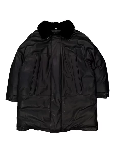 Palton Burberry din piele negru
