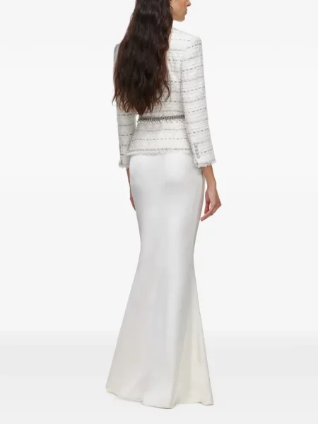 Rochie maxi Self-portrait din satin alb