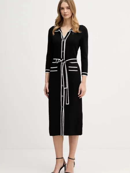 Joseph Ribkoff rochie midi drept negru