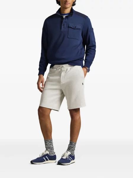 Șapcă Polo Ralph Lauren cu decolteu în V cu autograf în carouri albastru