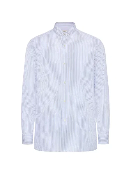 Cămașă Maison Margiela cu dungi din poplin albastru