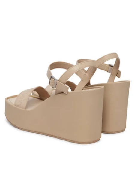 Basutės Calvin Klein Wedge 70 Sndl Webbing Lth smėlio