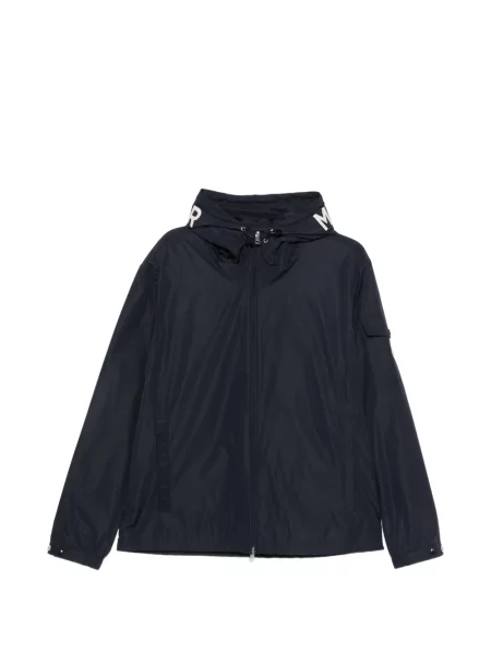 Geacă Moncler cu glugă albastru
