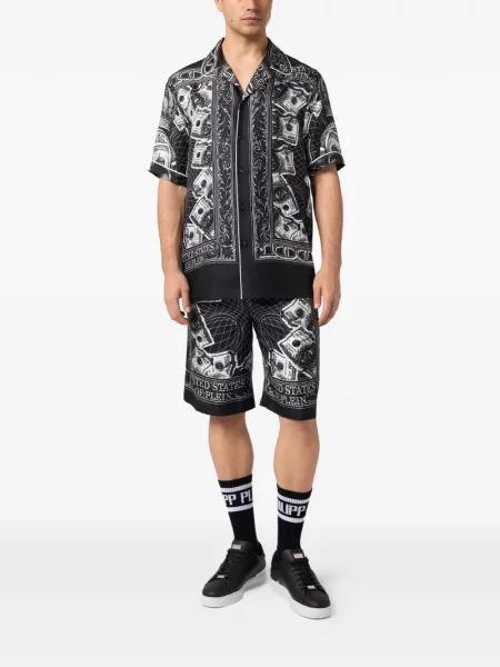 Pantaloni scurți Philipp Plein cu imagine negru