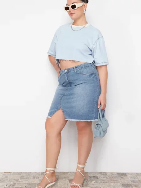 Fustă Trendyol albastru