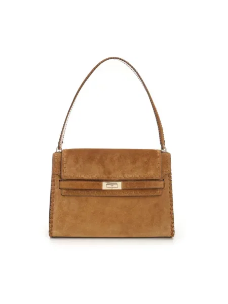 Torebka Tory Burch zamszowa brązowa