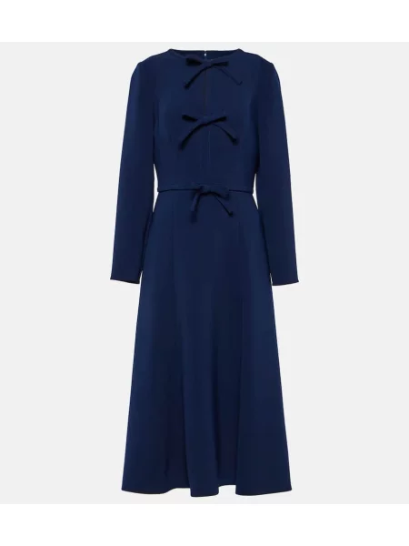 Rochie midi Carolina Herrera cu funde până la genunchi de costum albastru