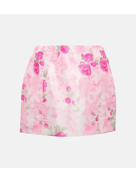 Tafta spódnica Loveshackfancy w kwiatki różowa