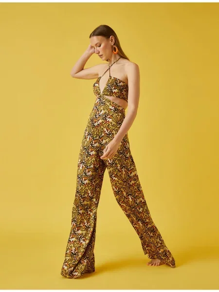 Salopetă Koton cu gât halter negru