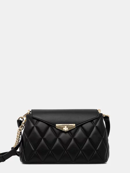 Lniana torebka Valentino Bags czarna