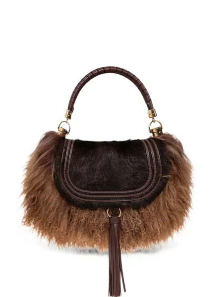 Fular Chloé din piele maro