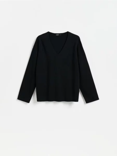 Reserved Pulover cu lyocell negru