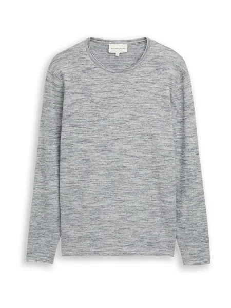 TOM TAILOR Pulover bleumarin / deschis gri