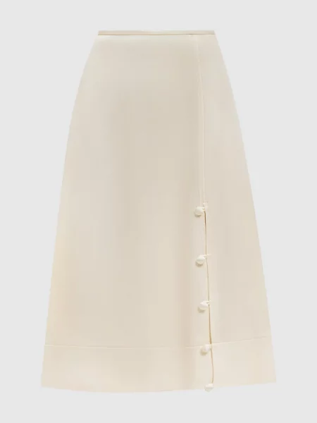 Спідниця міді Jil Sander бежева