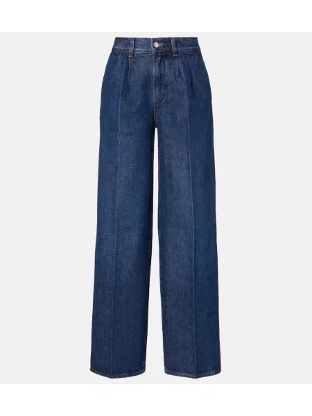 Jeansy Frame z wysoką talią niebieskie