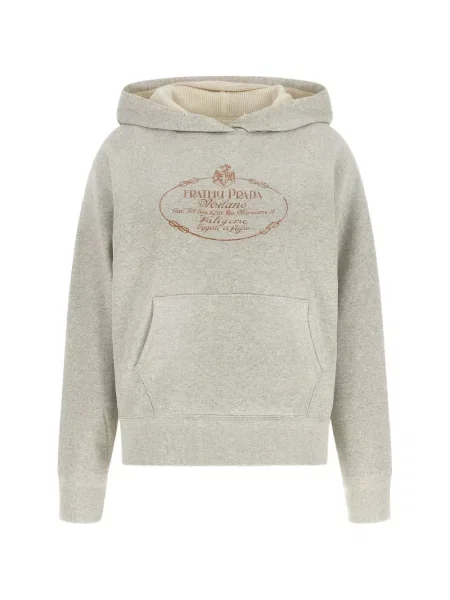 Hanorac cu glugă Prada din fleece gri