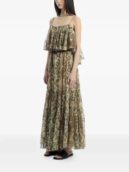 Rochie Into The East cu imagine cu model paisley maro