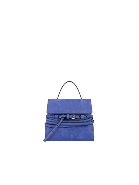 Mała torebka Moschino wiązana niebieska