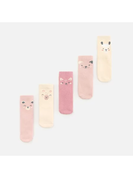 Reserved Frottír zokni 5 pack tört rózsaszín