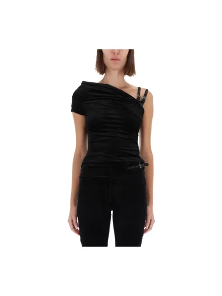 Top Versace Jeans Couture asymetryczny czarny