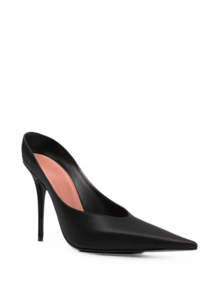 Pantofi cu toc Amina Muaddi din satin negru