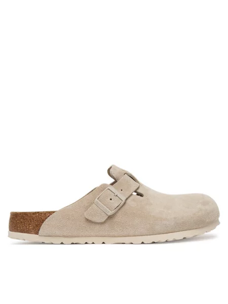 Birkenstock Klapki Boston grau beżowe