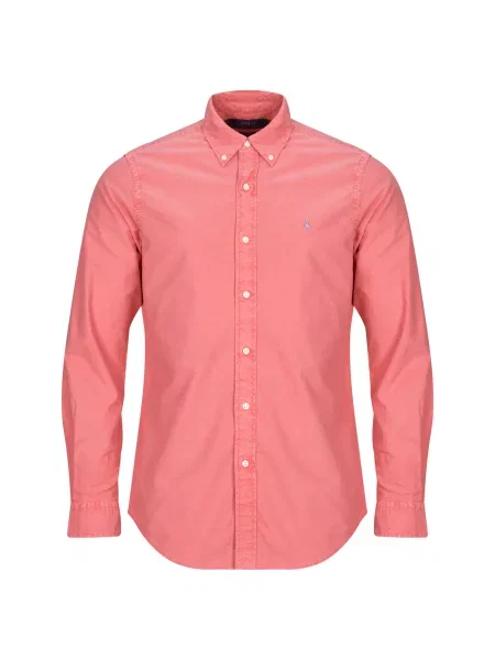 Srajca Polo Ralph Lauren z dolgimi rokavi keper rdeča