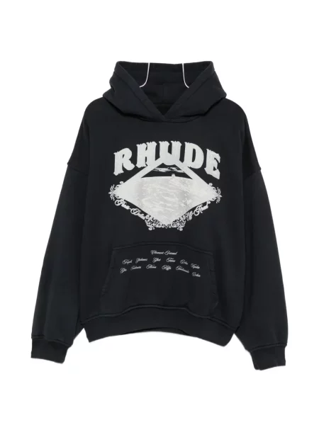 Hanorac cu glugă Rhude cu imagine negru
