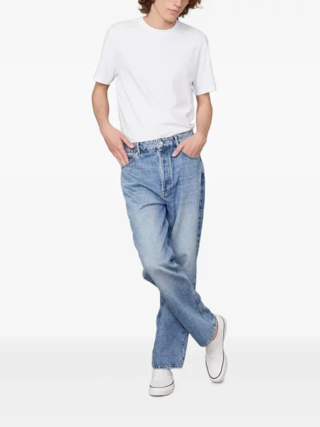 Tricou Officine Générale cu decolteu rotund alb