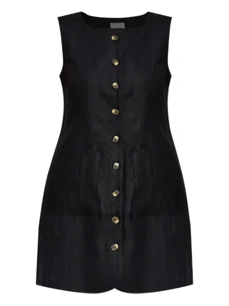 Lanena odgovarati mini haljina Posse crna