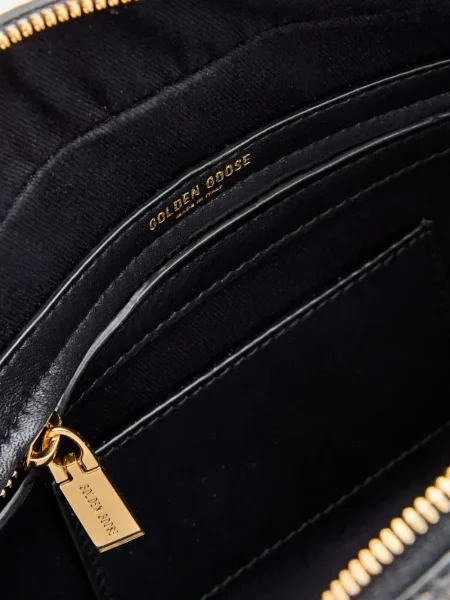 Geanta de piele Golden Goose din piele negru