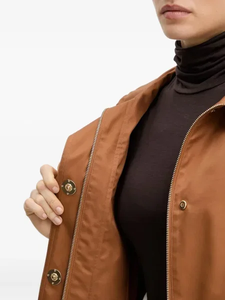 Geacă parka Twinset cu glugă maro