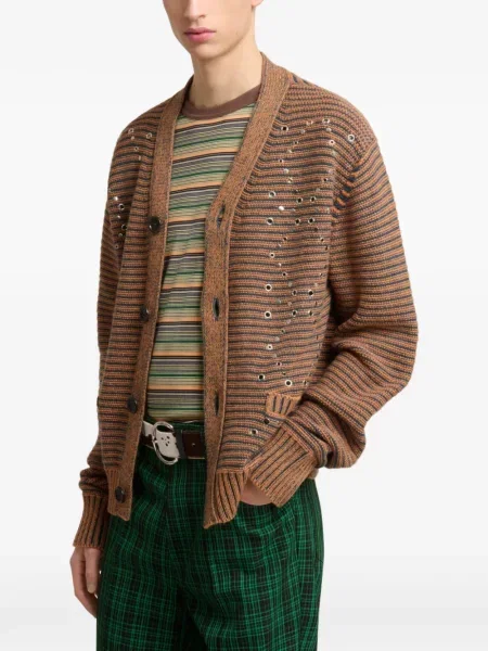 Cardigan Marni cu dungi maro