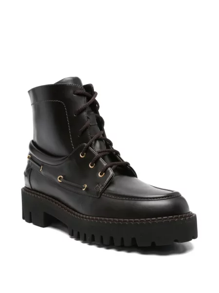 Botine Truman´s cu șireturi din dantelă maro