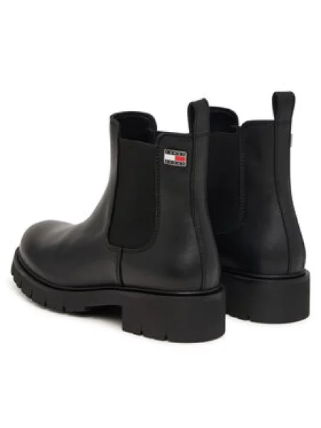Členková obuv s elastickým prvkom Tommy Jeans Tjw Cleated Chelsea Boots čierna