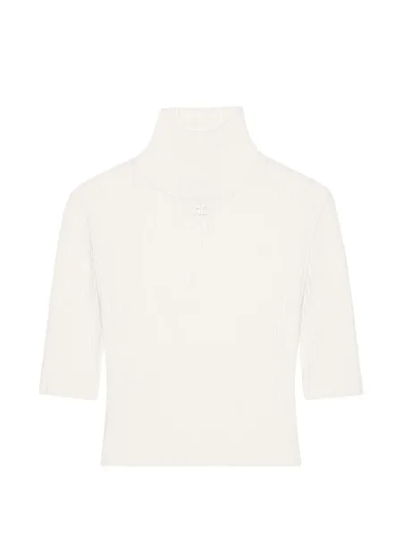Cropp pulover Courreges cu autograf alb