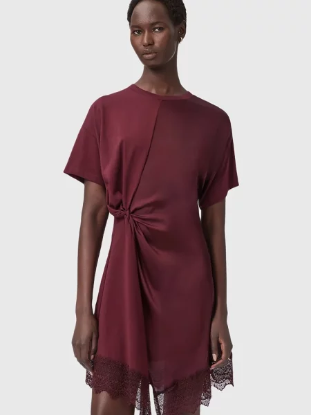 AllSaints sukienka LANA mini prosta czerwony