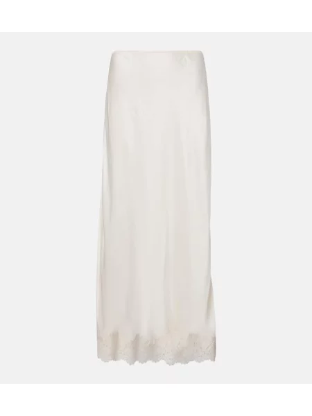 Fustă Rixo din satin alb