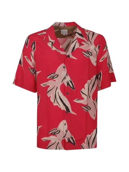 Cămașă Paul Smith cu imagine scurtă roșu