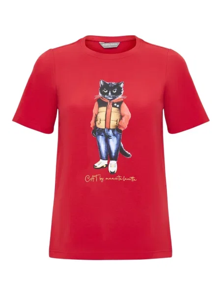 Cat e Lolette Tričko Sport Casual Cat' červená