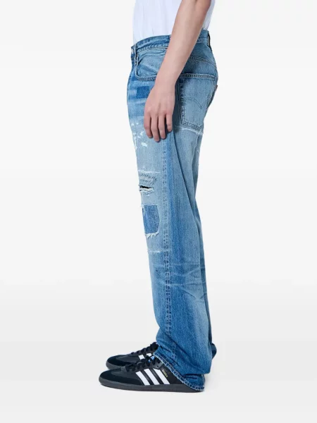 Τζιν με ίσιο πόδι Levi's 501 με φθαρμένο εφέ μπλε