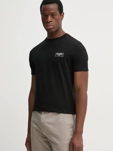 Karl Lagerfeld tricou din barbati neted negru