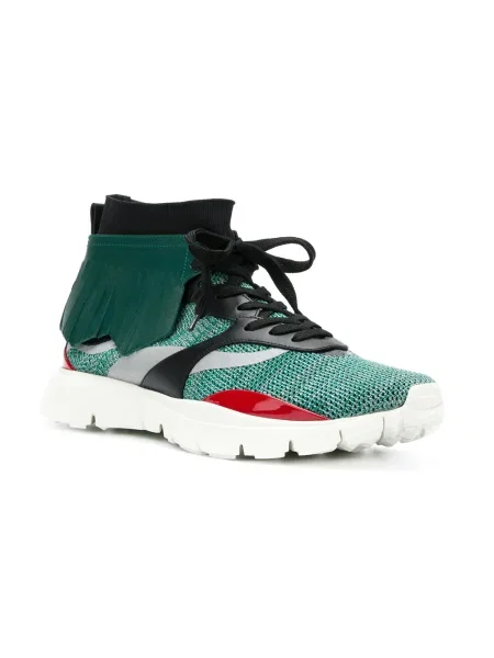 Sneakerși Valentino Garavani cu broderie verde
