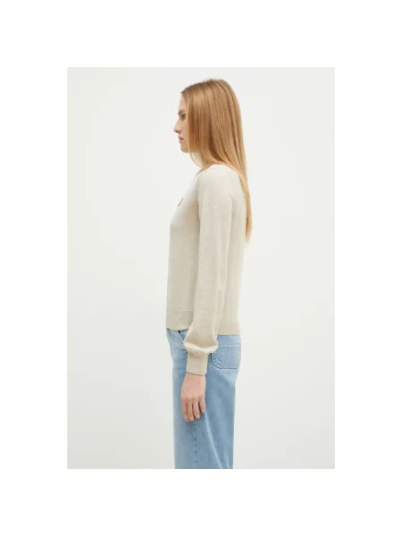 Sweter Maison Kitsune wełniany beżowy