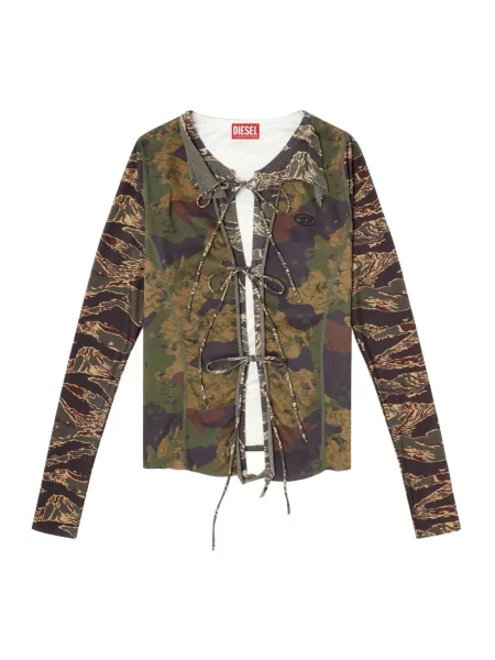 Haftowany wielobarwność top Diesel w kamuflażu