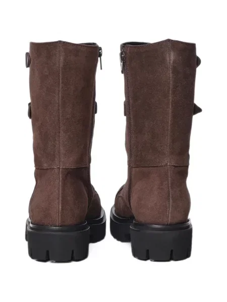Botine Dondup cu șireturi din piele maro