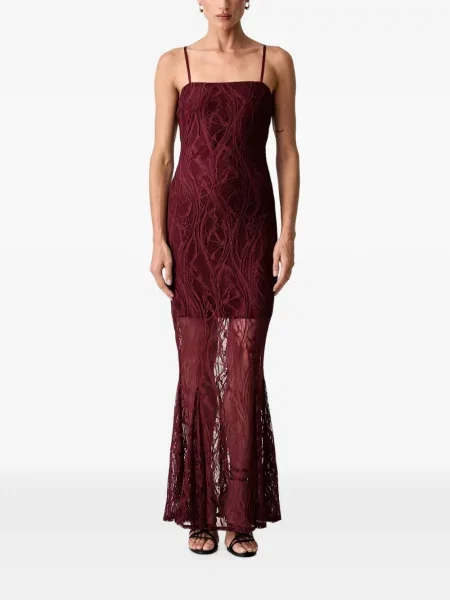 Rochie Guess din dantelă cu bretele roșu