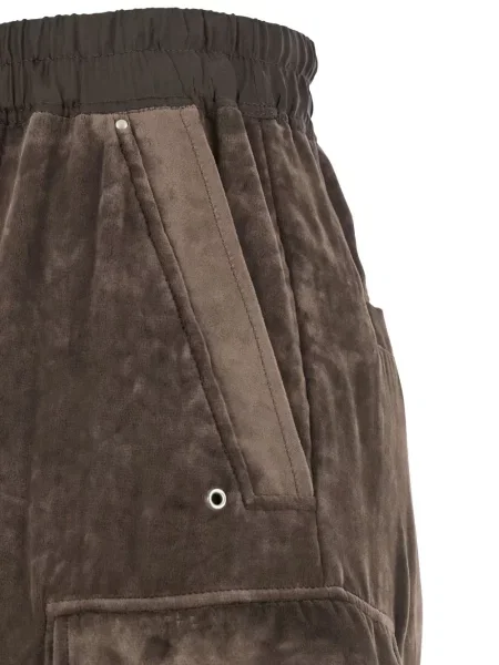 Pantaloni cargo Rick Owens de catifea maro