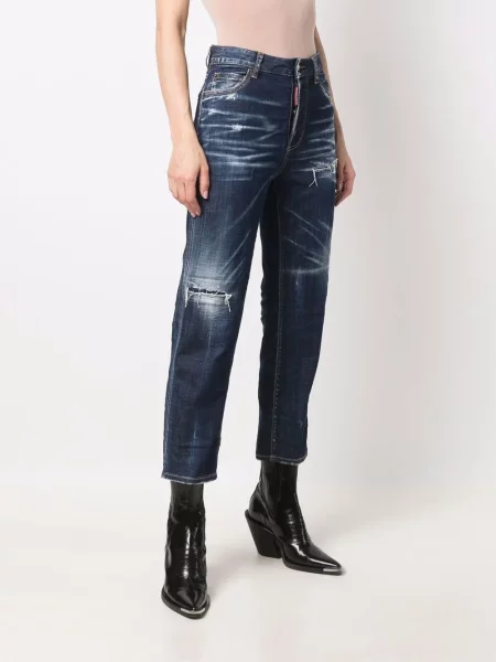 Džínsy s rovným strihom Dsquared2 modrá