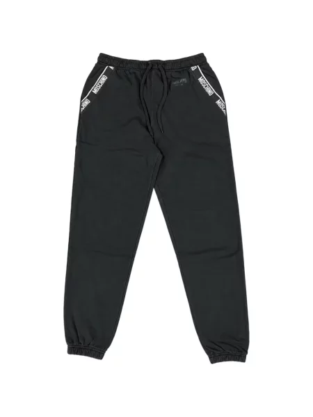 Pantaloni Moschino alergare cu autograf cu cordon negru